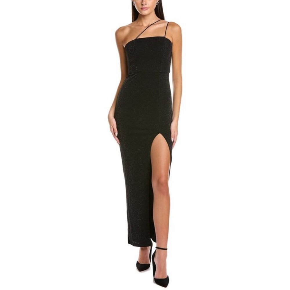 Black by Bariano Iman Asymmetrical Gown